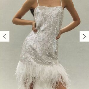 Audrey Adele Danielle Sequin Feather Dress